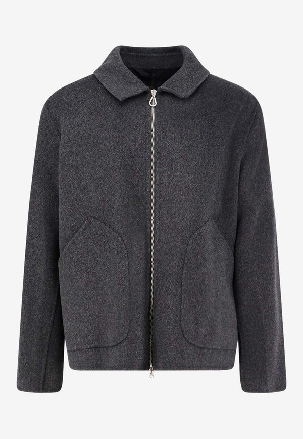 Paltò Dante Zip-Up Wool Jacket Gray B51PUDANTDOU746_White_35065911