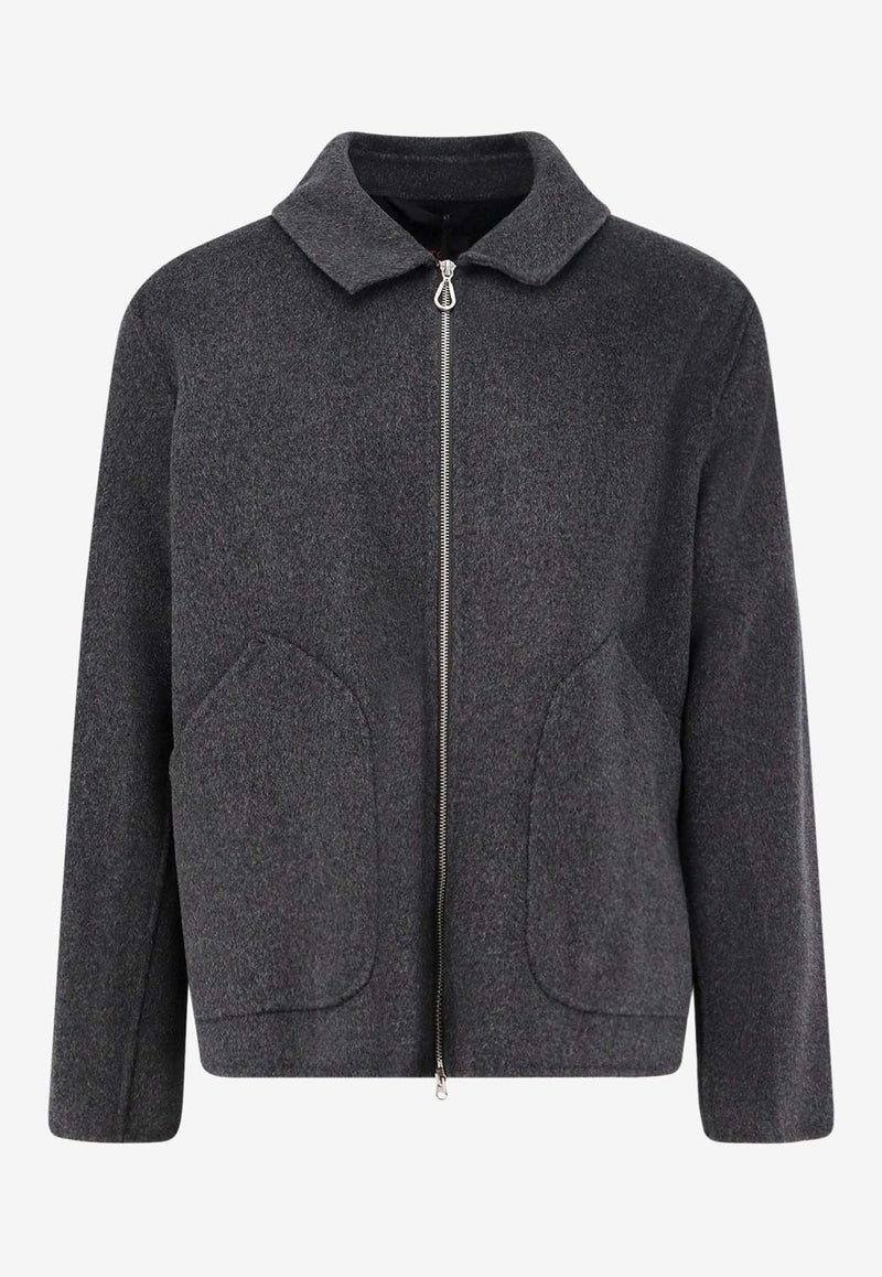 Paltò Dante Zip-Up Wool Jacket Gray B51PUDANTDOU746_White_35065911