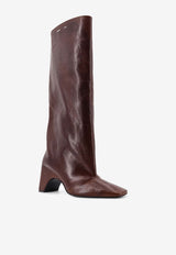 Coperni Bridget 90 Leather Knee-High Boots Brown COPSH03F6064BRW_Brown_35066066