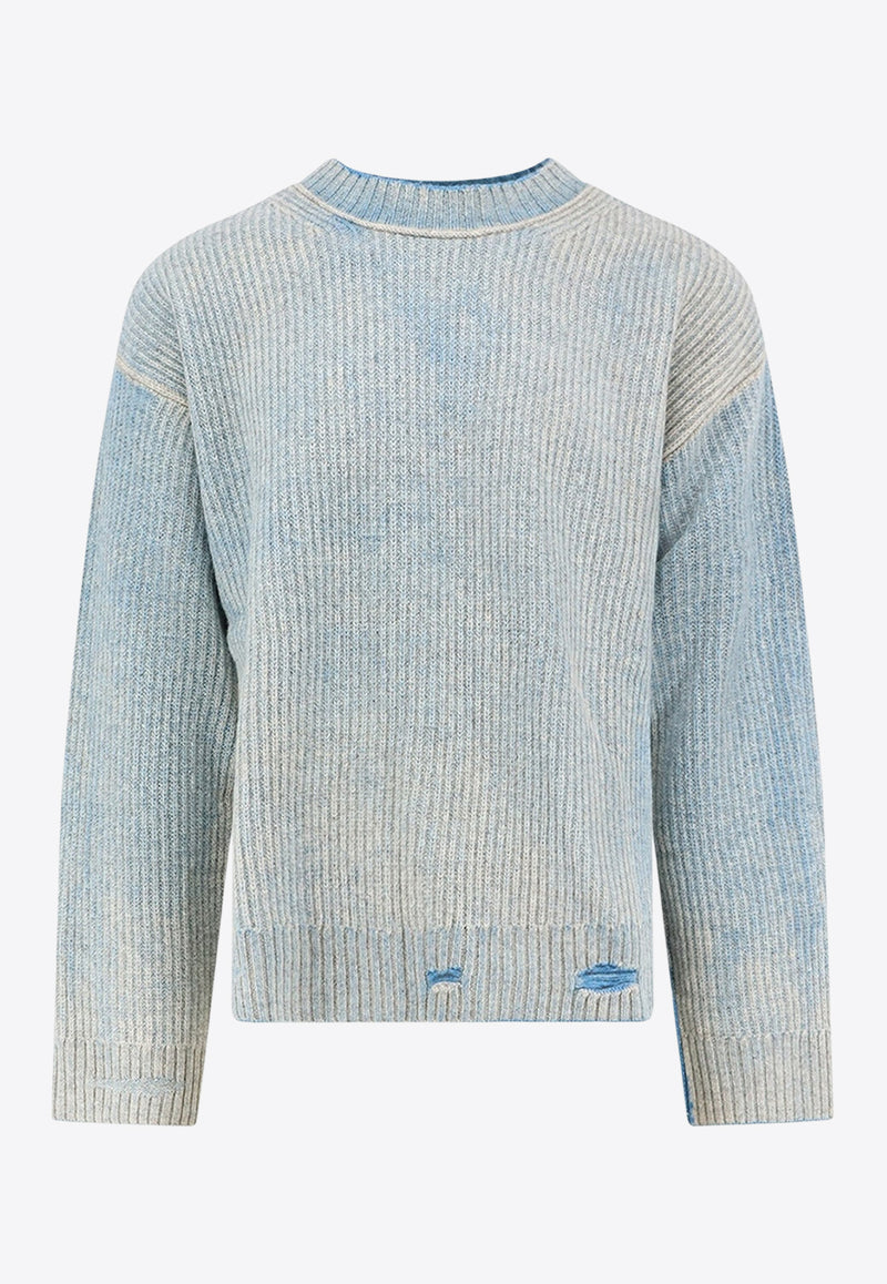 Represent Distressed Reversible Fade-Out Sweater Sky Blue MLM10021708_CLOUD_29841822
