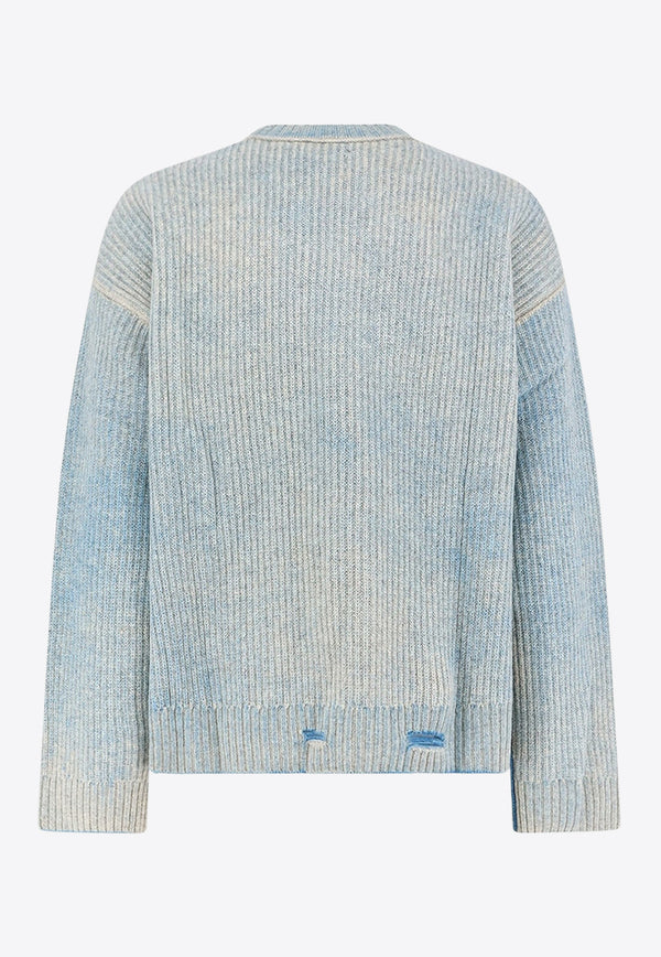 Represent Distressed Reversible Fade-Out Sweater Sky Blue MLM10021708_CLOUD_29841822