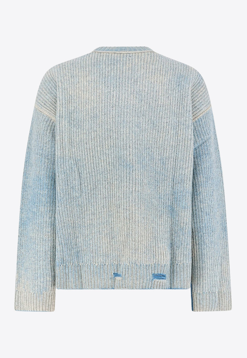 Represent Distressed Reversible Fade-Out Sweater Sky Blue MLM10021708_CLOUD_29841822