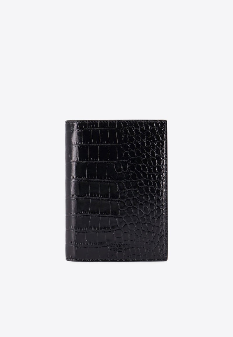 Tom Ford Croc-Embossed Leather Long Wallet Black Y0420LCL439G1N001_Black_29839293