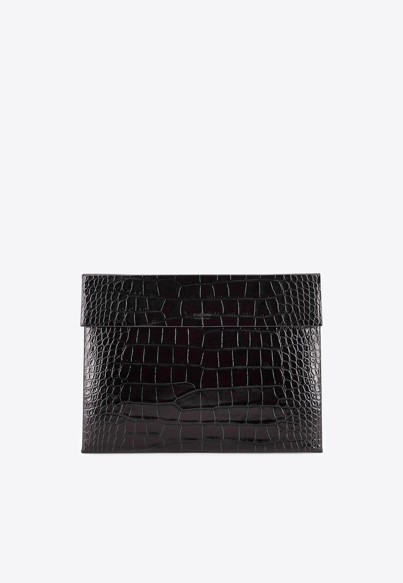 Tom Ford Document Holder in Croc-Embossed Leather Black H0692LCL439N1N001_Black_29838869