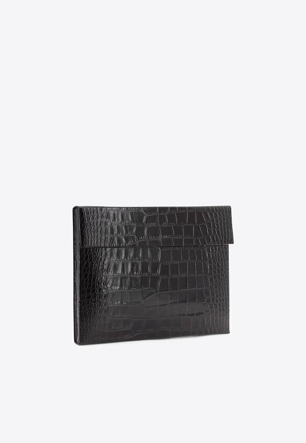 Tom Ford Document Holder in Croc-Embossed Leather Black H0692LCL439N1N001_Black_29838869