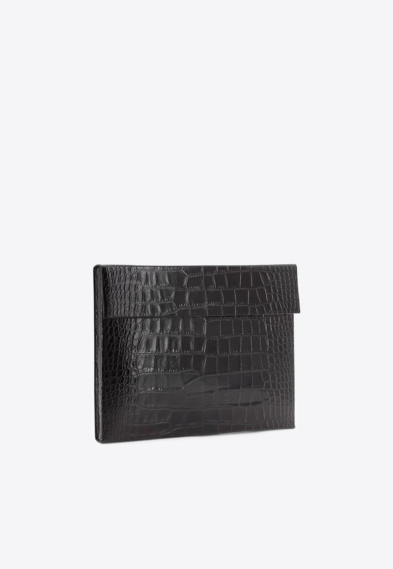 Tom Ford Document Holder in Croc-Embossed Leather Black H0692LCL439N1N001_Black_29838869