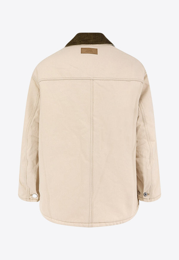 AMI PARIS Padded Denim Jacket Beige UJK834DE0106150_Beige_29843027