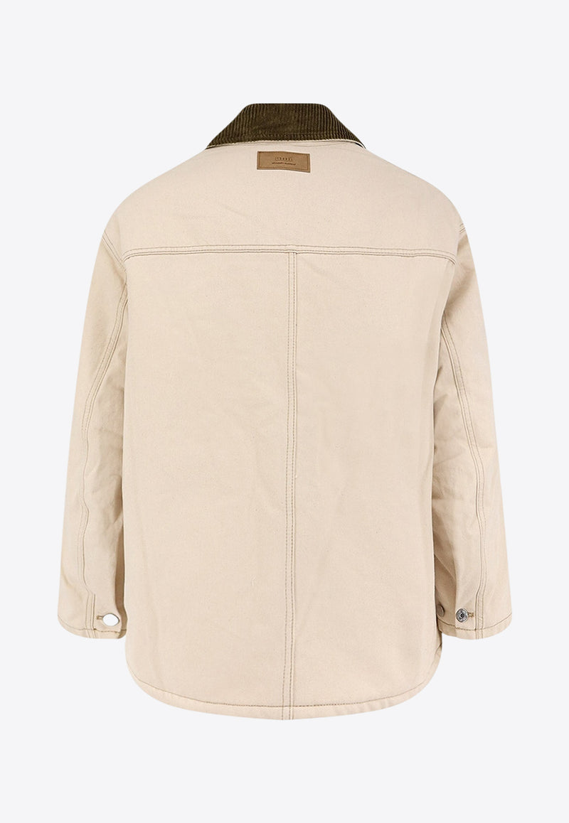 AMI PARIS Padded Denim Jacket Beige UJK834DE0106150_Beige_29843027