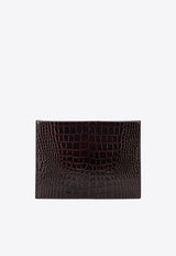 Tom Ford Document Holder in Croc-Embossed Leather Brown H0692LCL439N1B087_Brown_29841355