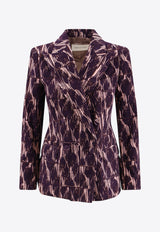 Dries Van Noten Beaura Double-Breasted  Corduroy Blazer Purple 2520104292331358_Purple_29848352