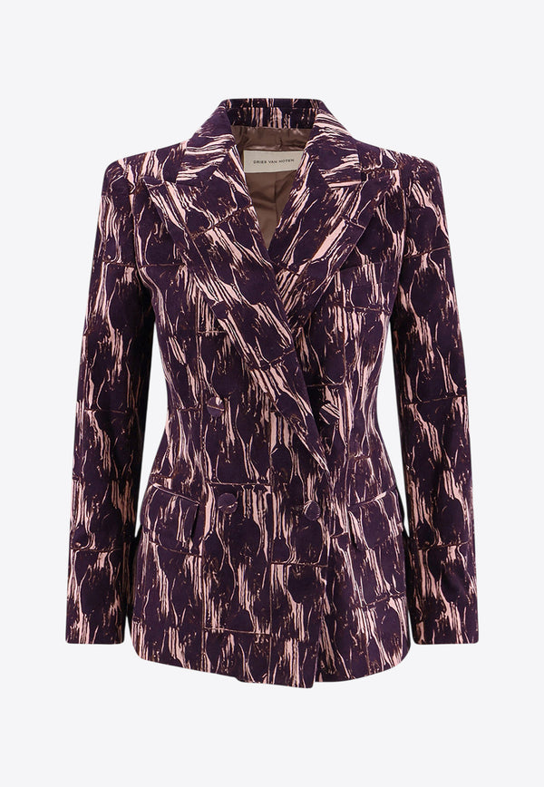 Dries Van Noten Beaura Double-Breasted  Corduroy Blazer Purple 2520104292331358_Purple_29848352