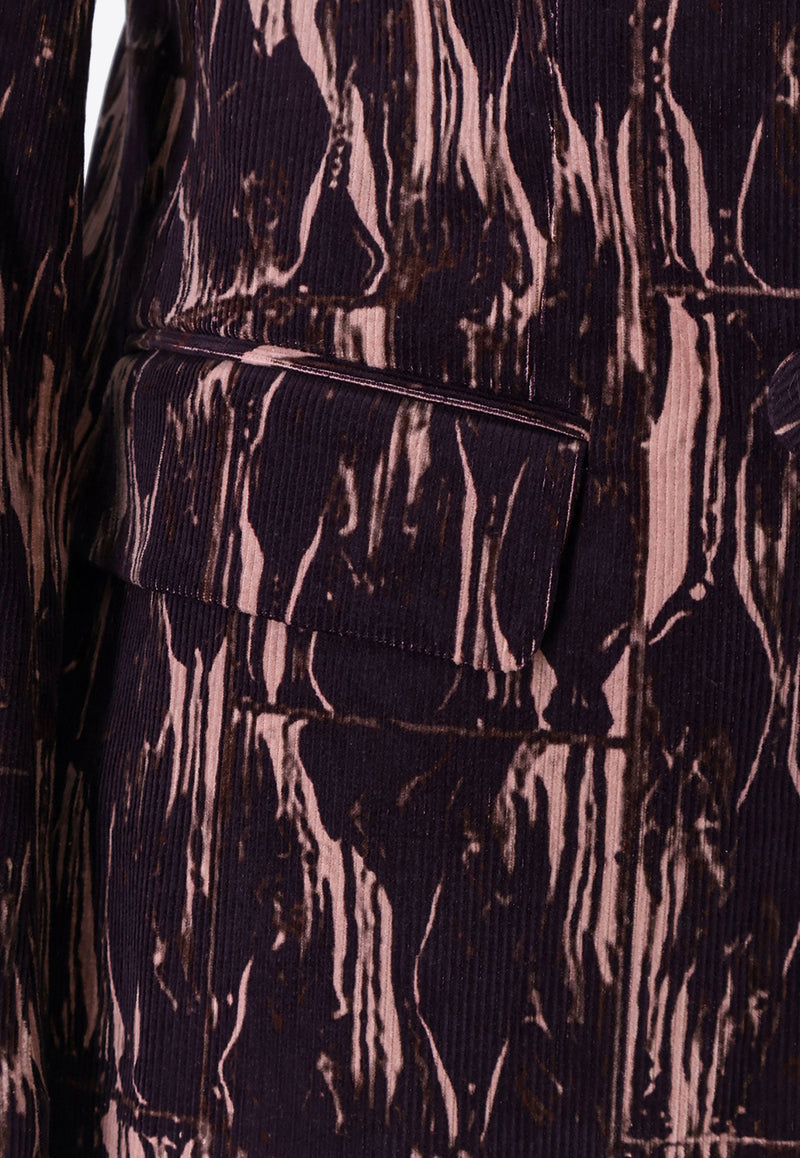 Dries Van Noten Beaura Double-Breasted  Corduroy Blazer Purple 2520104292331358_Purple_29848352