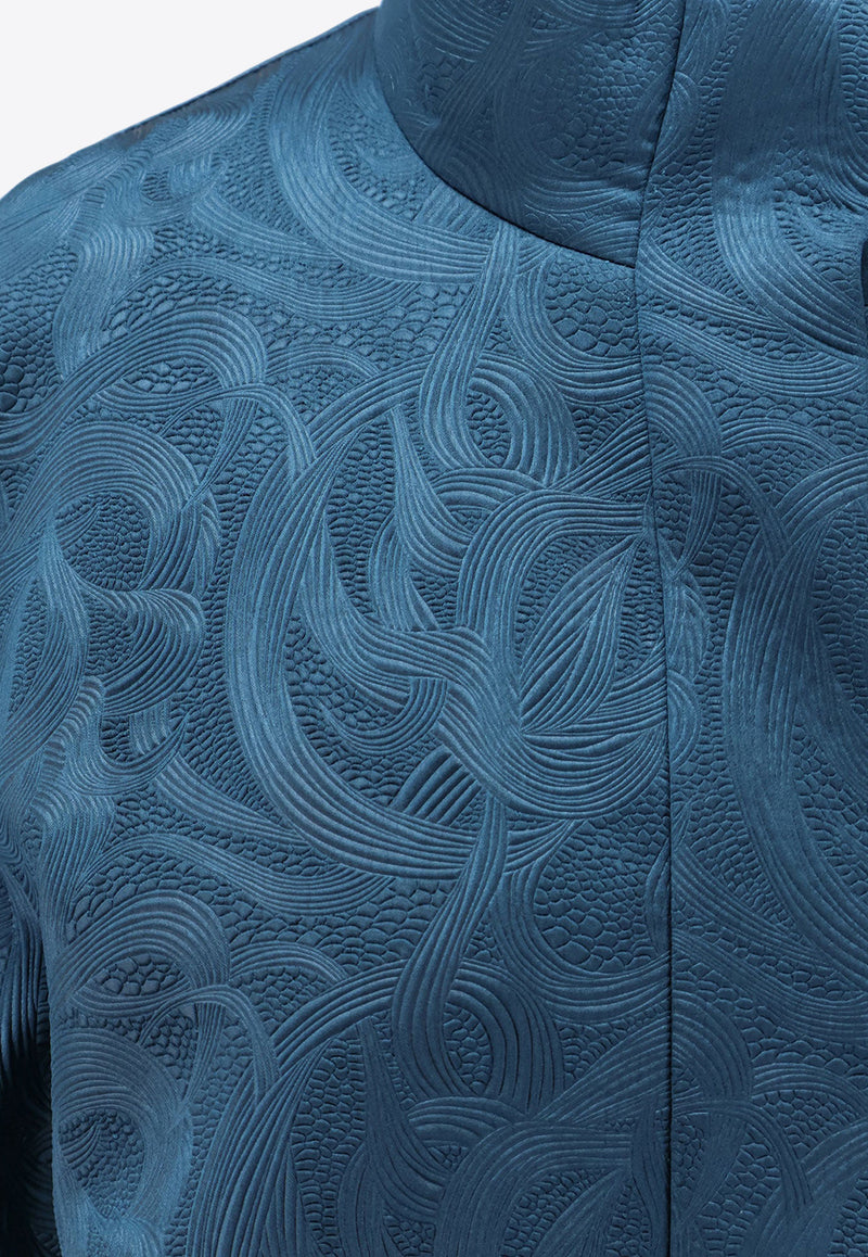 Dries Van Noten Voles Jacquard Neoprene Jacket Petrol 2520105002162508_PETROL_29840054