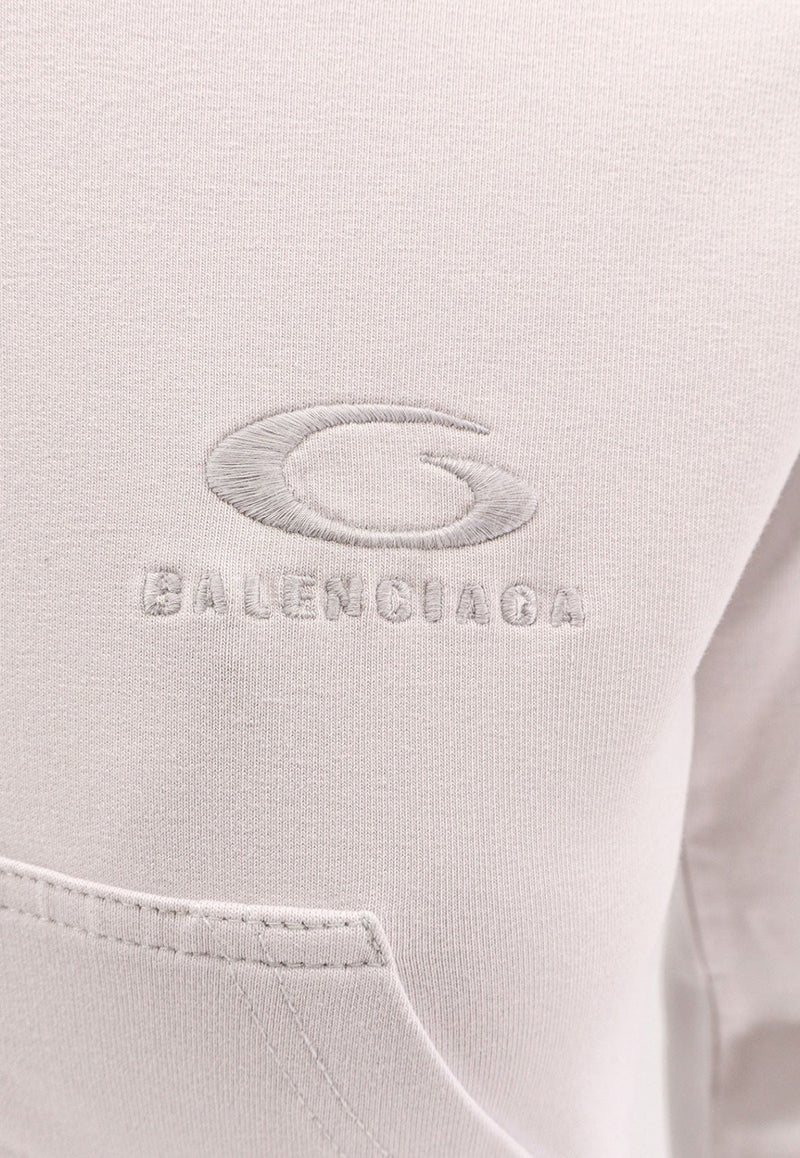 Balenciaga Zip-Up Hooded Logo Sweatshirt Off-white 850427TTVI29012_DIRTY WHITE_30005340