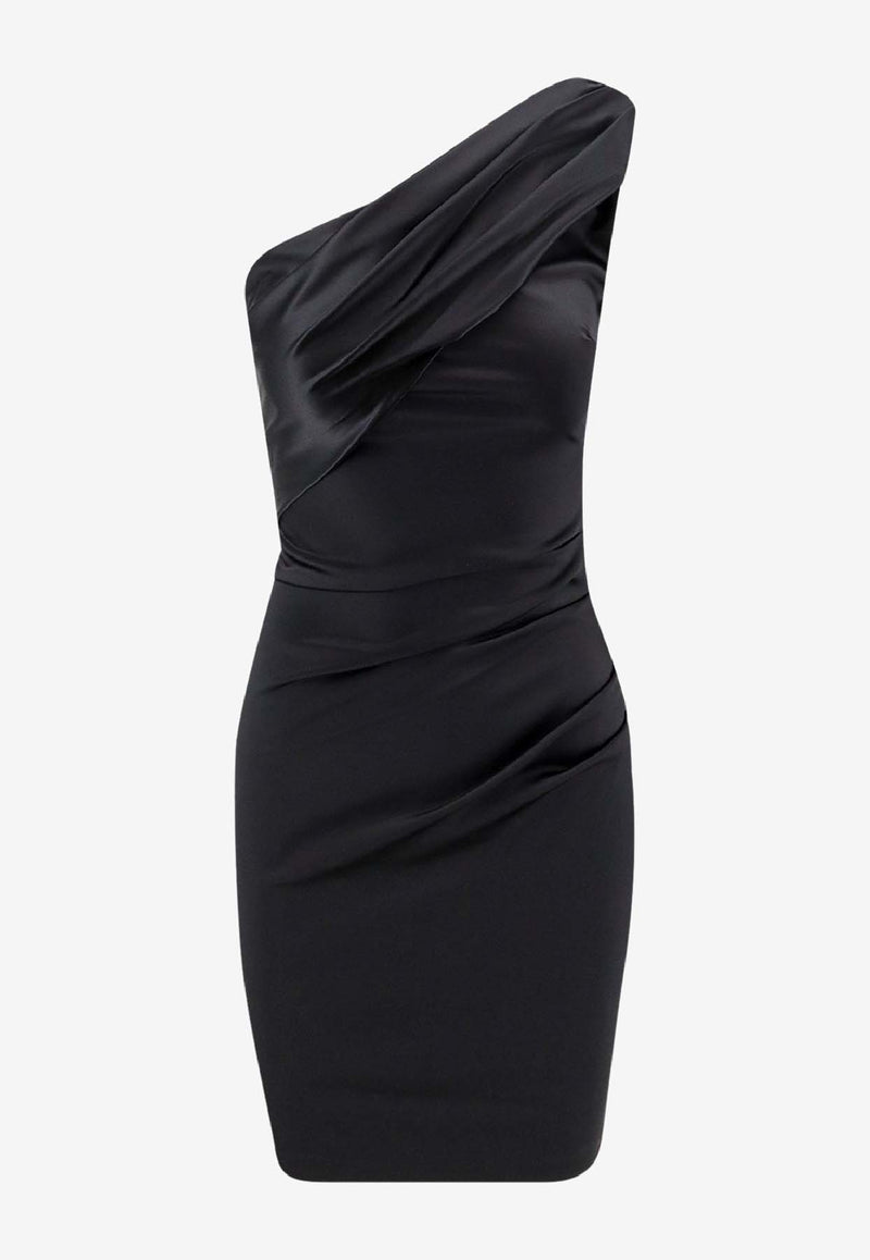 CHIARA BONI La Petite Robe Zenax One-Shoulder Mini Satin Dress Black ABCZENAXSATBS37_Black_35066060