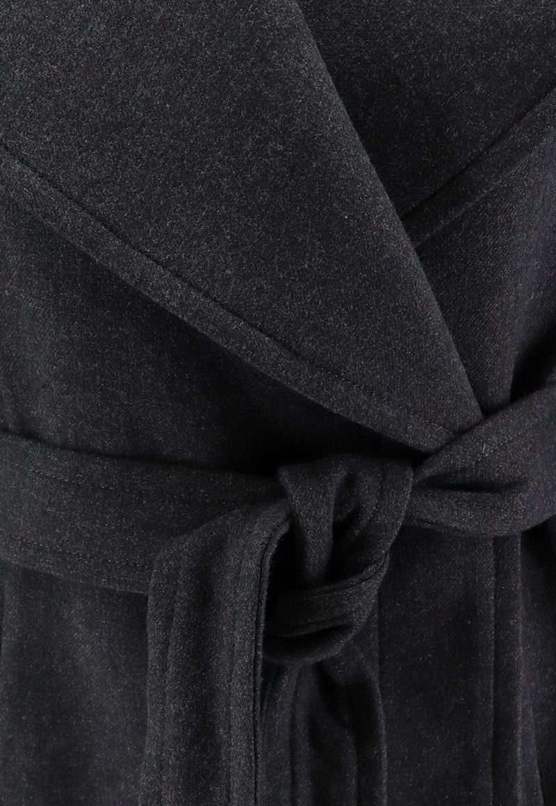 Dries Van Noten Double-Breasted Belted Coat Gray 2520105352118803_Grey_29842456