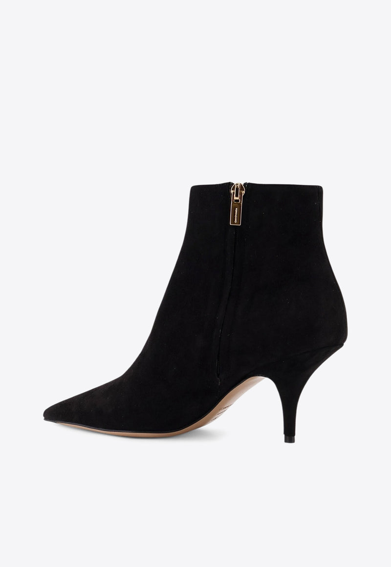 Ferragamo Agia 70 Cut-Out Suede Ankle Boots Black 01K359784948NERO_Black_29847314