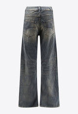 Balenciaga Curved-Waist Faded Jeans Blue 848019TTW763394_Blue giallo_37029897