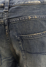 Balenciaga Curved-Waist Faded Jeans Blue 848019TTW763394_Blue giallo_37029897