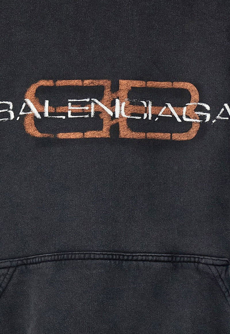 Balenciaga BB Icon Stencil Oversized Hoodie Black 850349TTVD71041_FADED BLACK_37029898