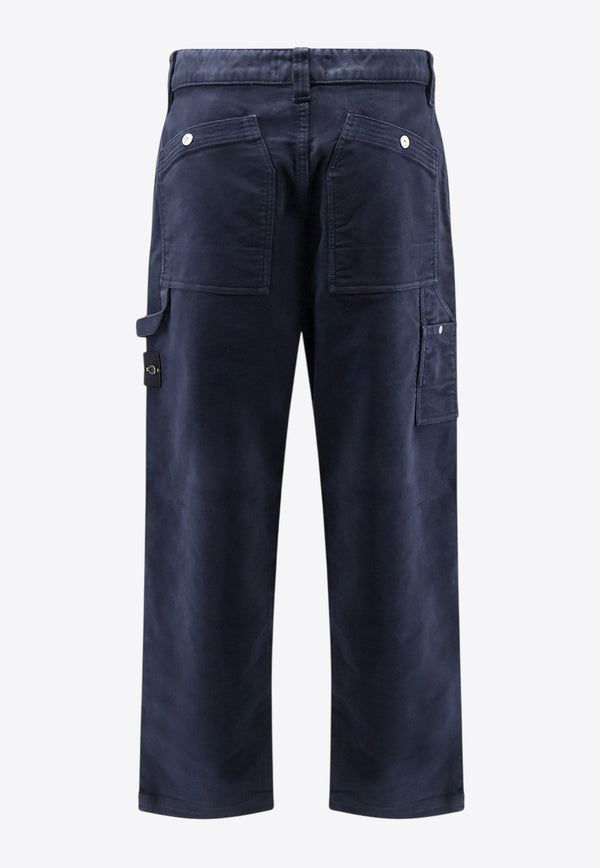 Stone Island Straight-Leg Velvet Pants Blue K2S153100023S0228V0020_Blue_29842621