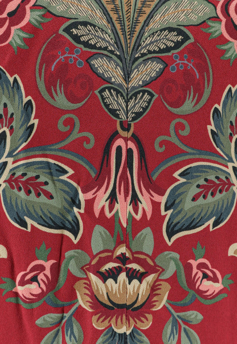 Etro Floral Print V-neck Mini Dress Multicolor WRHA042799SPD90X0865_Beige_29843921