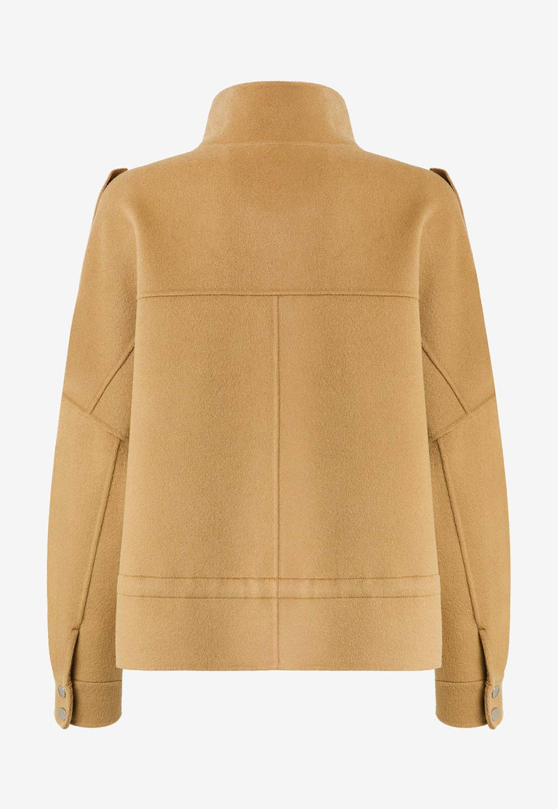 PINKO Crostino Zip-Up Wool-Blend Coats Camel 105341A2XMCAM_Camel_29839600
