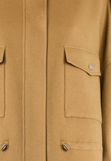 PINKO Crostino Zip-Up Wool-Blend Coats Camel 105341A2XMCAM_Camel_29839600