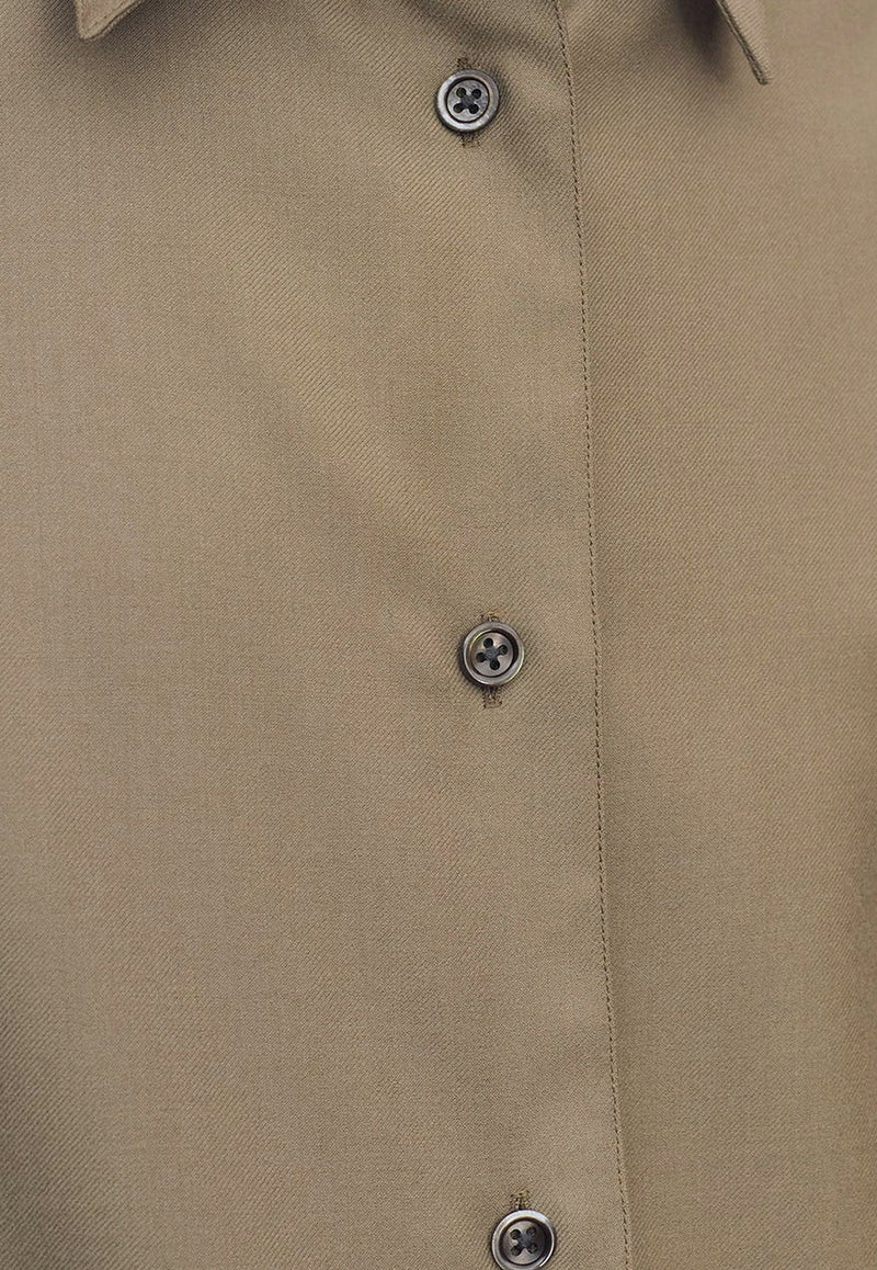 The Row Pino Long-Sleeved Wool Shirt Beige 10275W4084MYB_MILITARY BEIGE_29856075