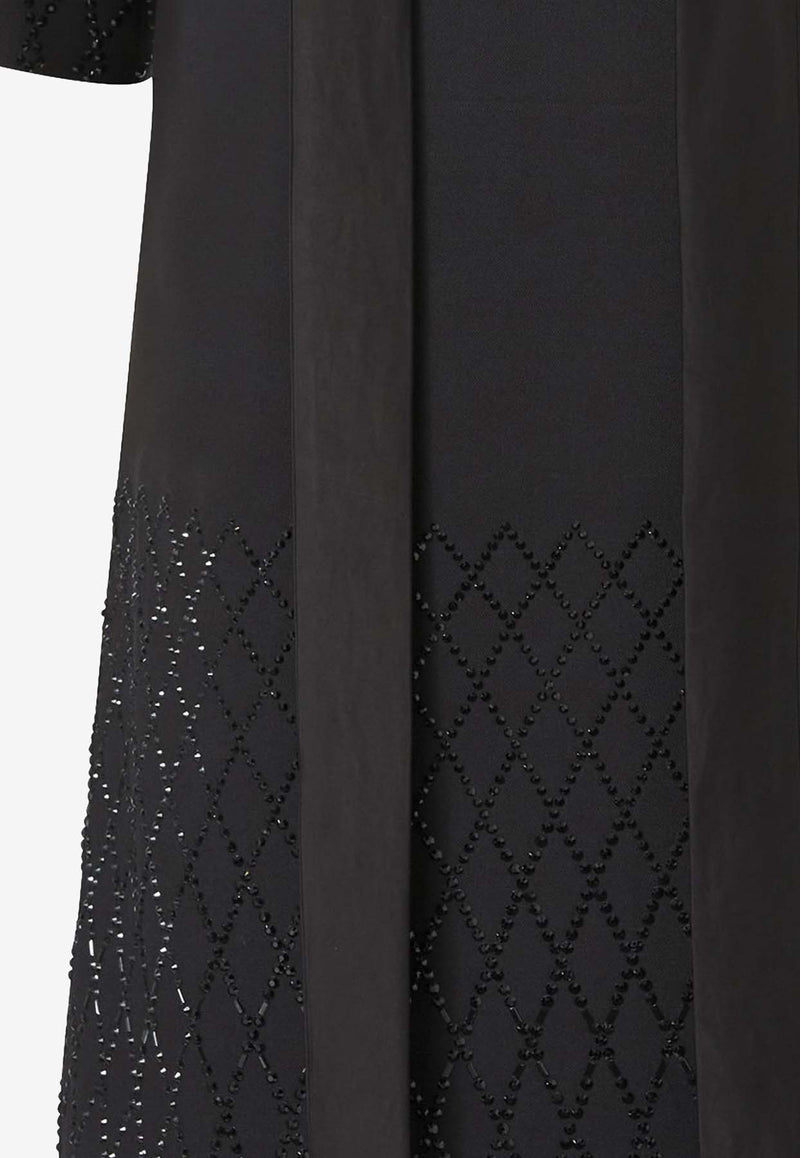 PINKO Lipogramma V-neck Mini Dress Black 105523A2POZ99_Black_29839343