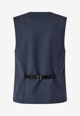 PINKO Buttoned V-neck Vest Blue 105664A2SNG07_Blue_29846767