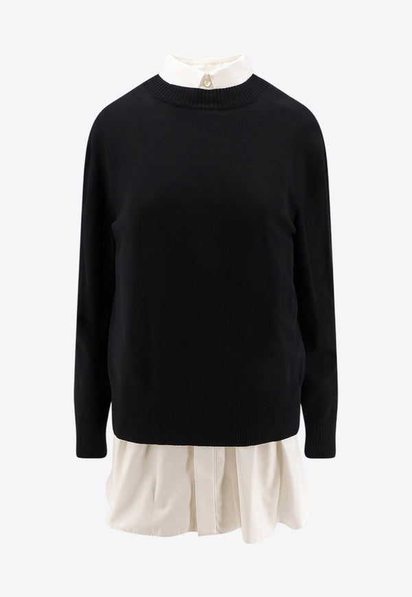 Sacai Layered Mini Shirt Dress Black 2508169004_BLACK×OFF WHITE_29841795