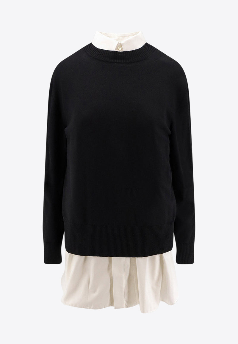 Sacai Layered Mini Shirt Dress Black 2508169004_BLACK×OFF WHITE_29841795