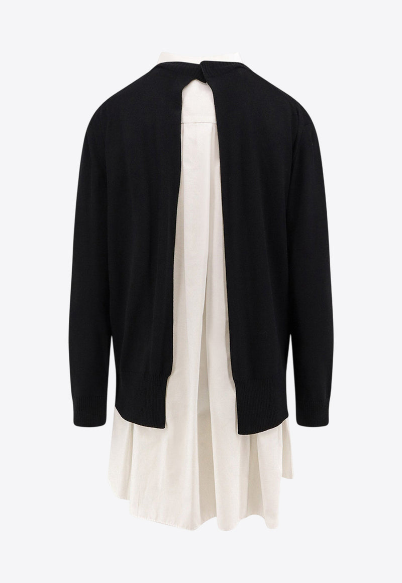 Sacai Layered Mini Shirt Dress Black 2508169004_BLACK×OFF WHITE_29841795