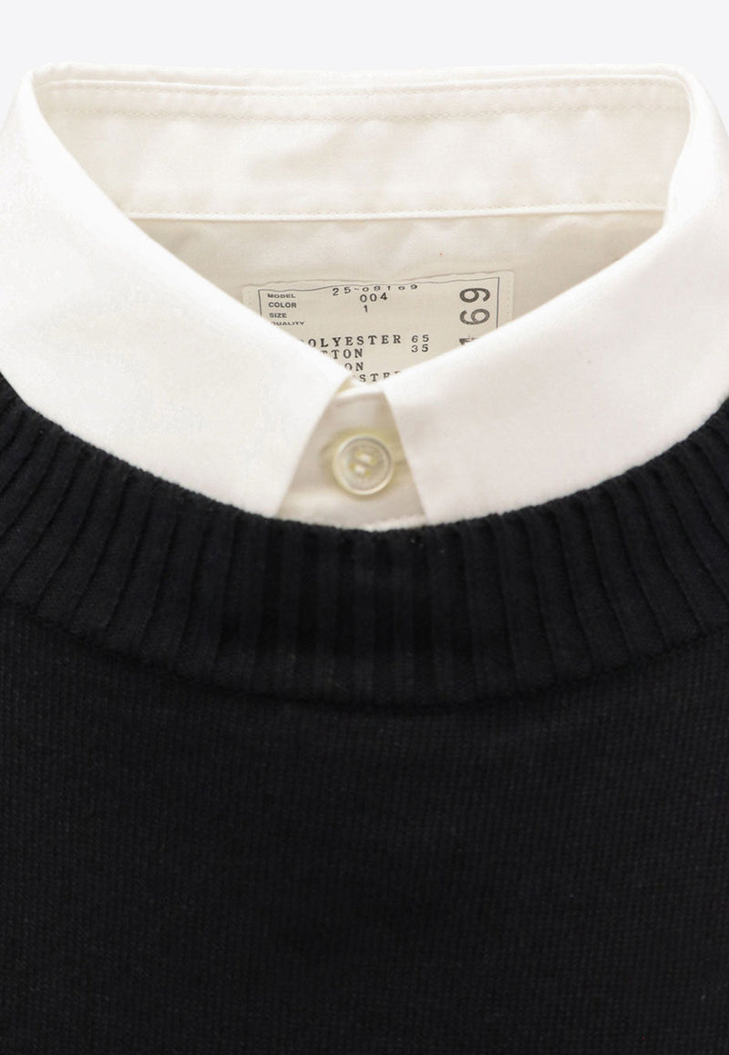 Sacai Layered Mini Shirt Dress Black 2508169004_BLACK×OFF WHITE_29841795