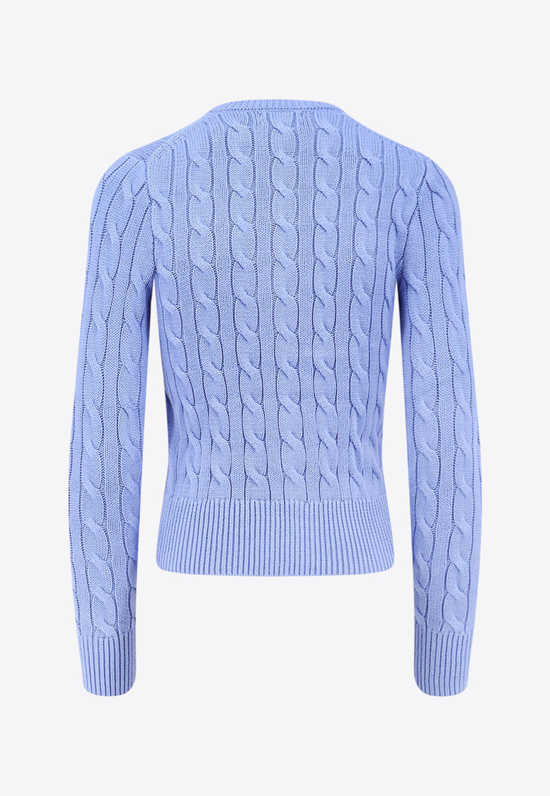 Polo Ralph Lauren Cable Knit Logo Cardigan Light Blue 211971868009_NEWLITCHFIELDBLUE_38331400