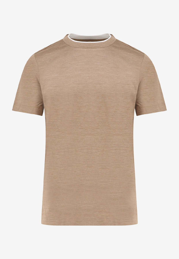 Hugo Boss Layered Logo T-shirt Brown 50549333216_Brown_30893759