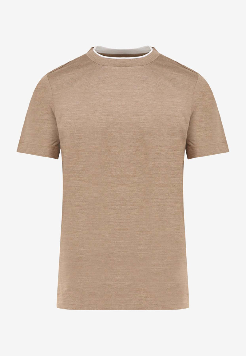 Hugo Boss Layered Logo T-shirt Brown 50549333216_Brown_30893759