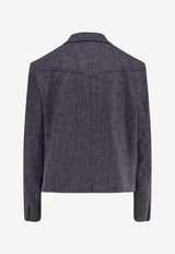 Hugo Boss Double-Breasted Wool-Blend Blazer Blue 50547682408_Blue_30893615