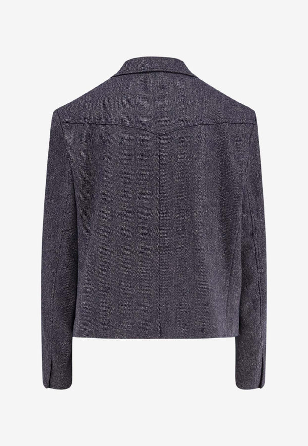 Hugo Boss Double-Breasted Wool-Blend Blazer Blue 50547682408_Blue_30893615