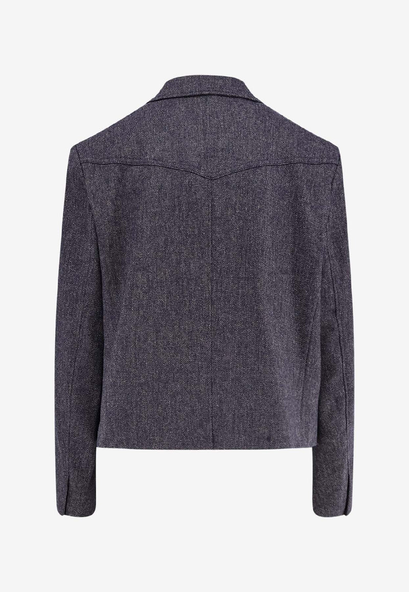 Hugo Boss Double-Breasted Wool-Blend Blazer Blue 50547682408_Blue_30893615