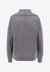 Hugo Boss V-neck Wool-Blend Sweater Gray 50547882022_Grey_30893671