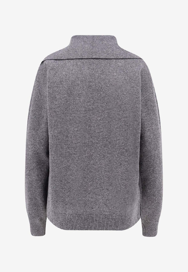 Hugo Boss V-neck Wool-Blend Sweater Gray 50547882022_Grey_30893671
