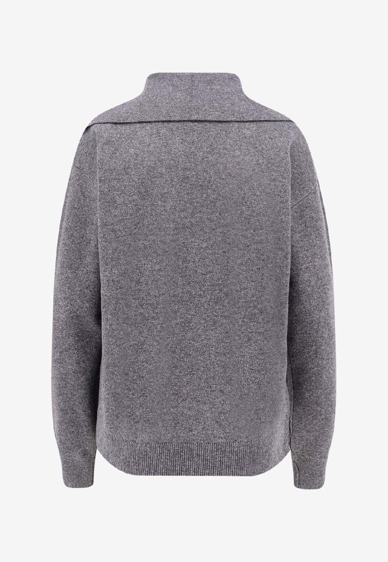 Hugo Boss V-neck Wool-Blend Sweater Gray 50547882022_Grey_30893671