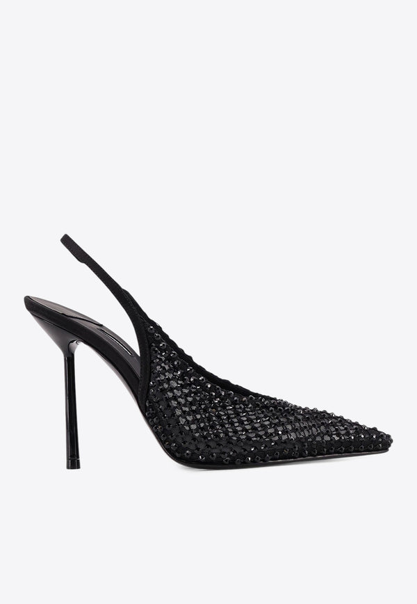 Le Silla Gilda 100 Crystal Mesh Slingback Pumps Black 4189E090BXPPSAS933_Nero jet_35065819