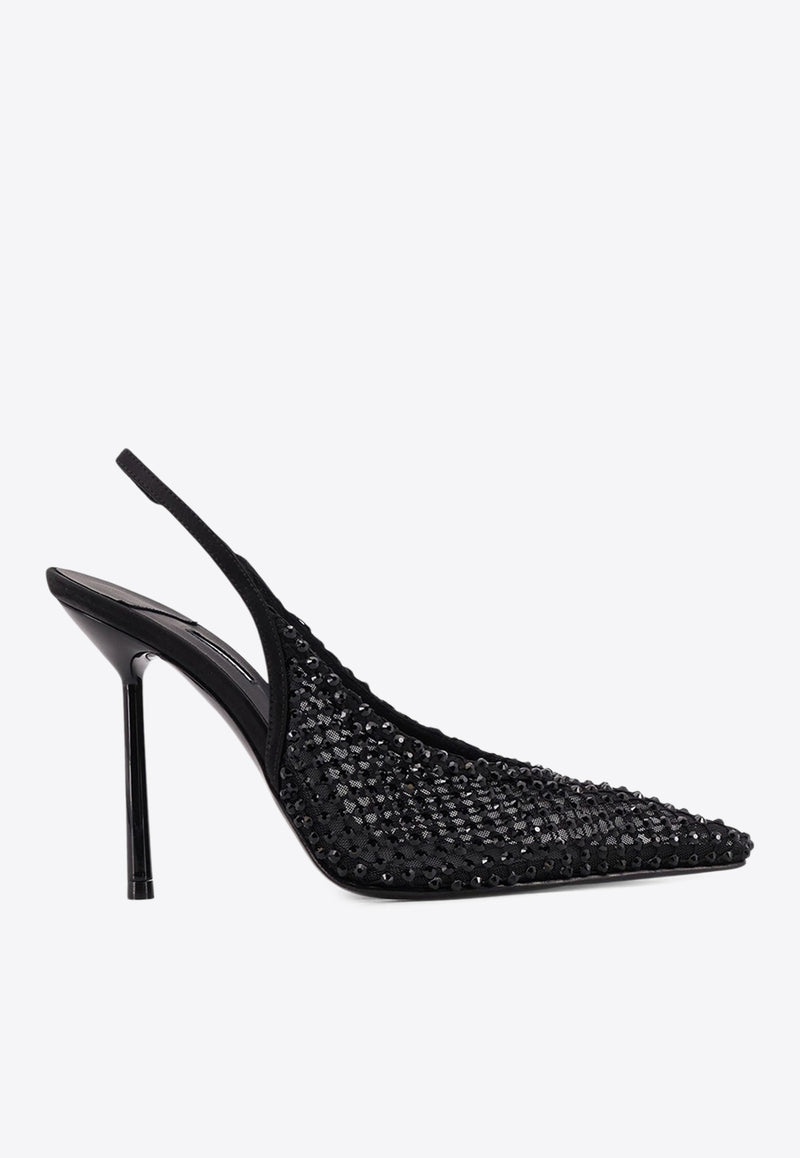 Le Silla Gilda 100 Crystal Mesh Slingback Pumps Black 4189E090BXPPSAS933_Nero jet_35065819