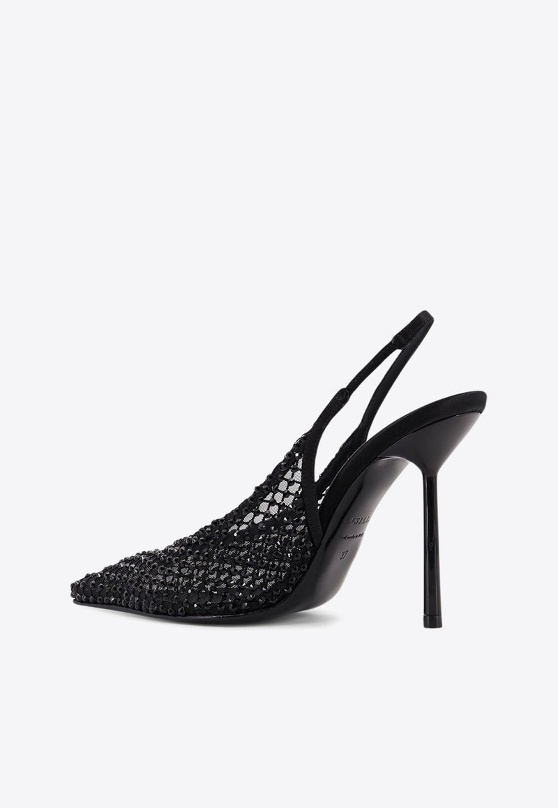 Le Silla Gilda 100 Crystal Mesh Slingback Pumps Black 4189E090BXPPSAS933_Nero jet_35065819