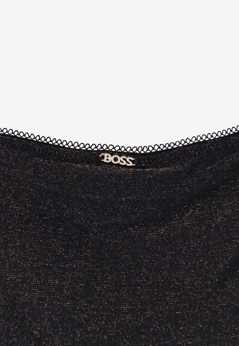 Hugo Boss Long-Sleeved Lurex Bodysuit Black 50550349001_Black_30893695