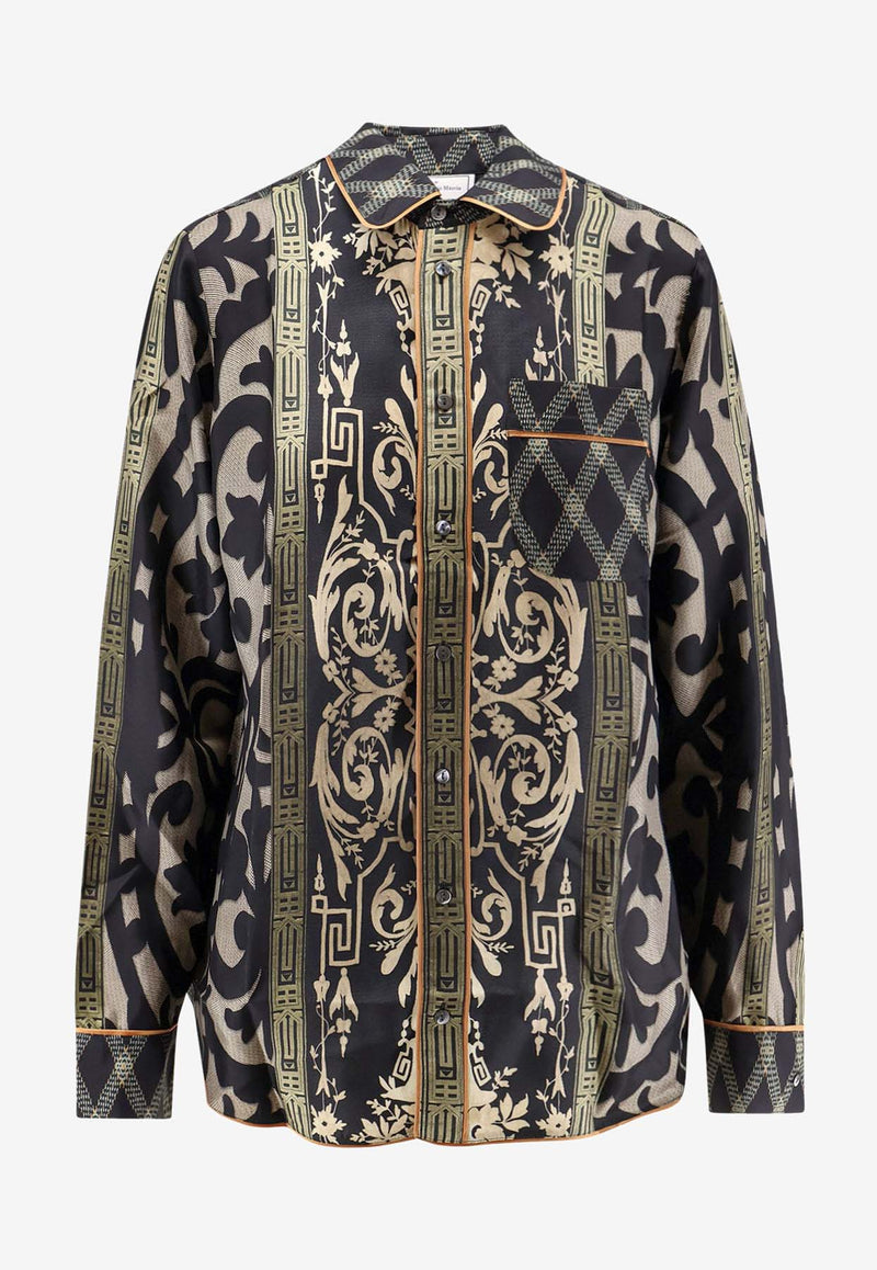 Pierre-Louis Mascia Aloe Printed Silk Buttoned Shirt Multicolor ALOESCML10642516219101_MultiColour_35065975