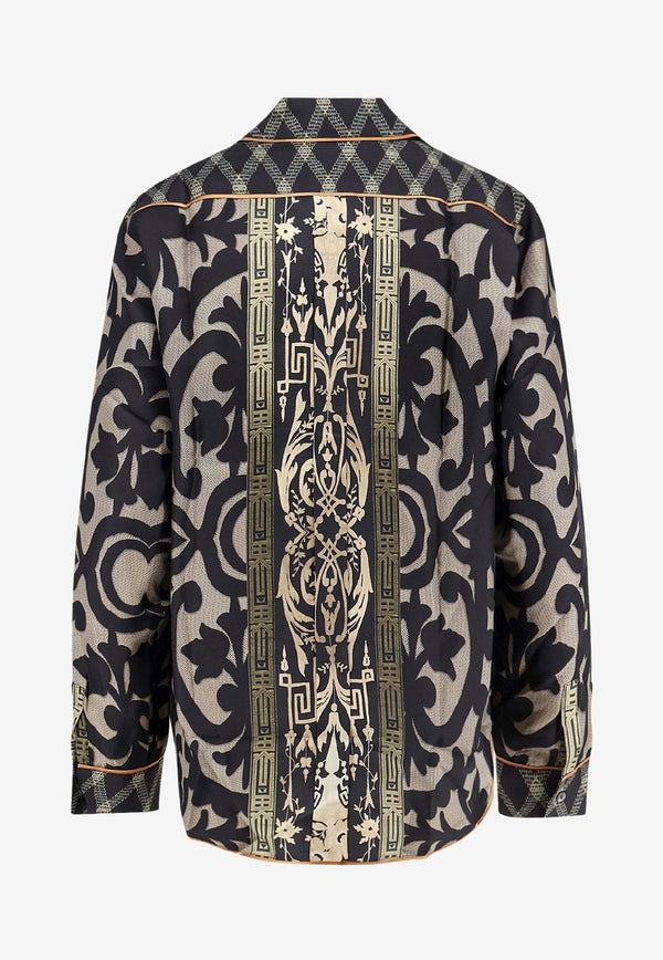 Pierre-Louis Mascia Aloe Printed Silk Buttoned Shirt Multicolor ALOESCML10642516219101_MultiColour_35065975